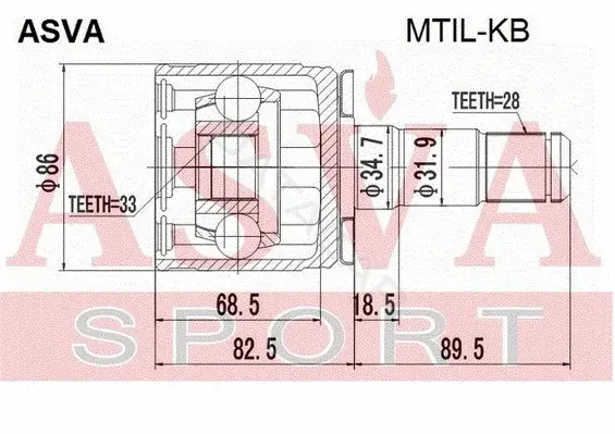 Шрус ASVA MTIL-KB