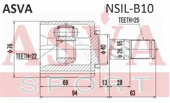 Шрус ASVA NSIL-B10
