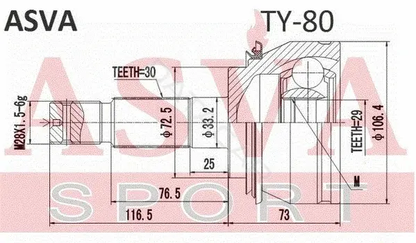 Шрус ASVA TY-80