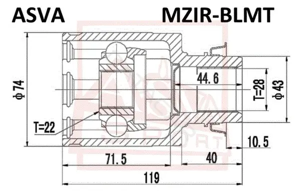 Шрус ASVA MZIR-BLMT