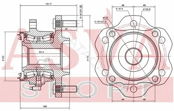 Ступица колеса ASVA NSWH-Y62R