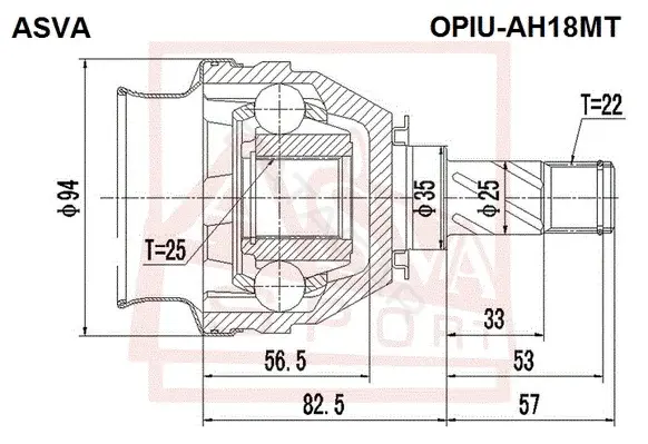 Шрус ASVA OPIU-AH18MT