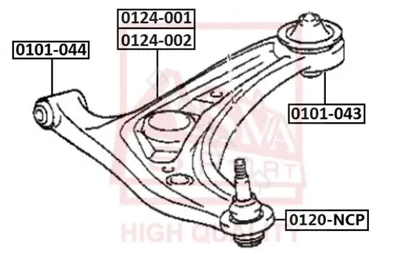 Сайлентблок рычага ASVA 0101-043