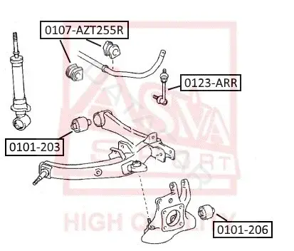 Сайлентблок рычага ASVA 0101-206