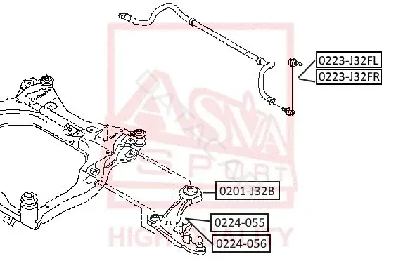Стойки стабилизатора ASVA 0223-J32FL