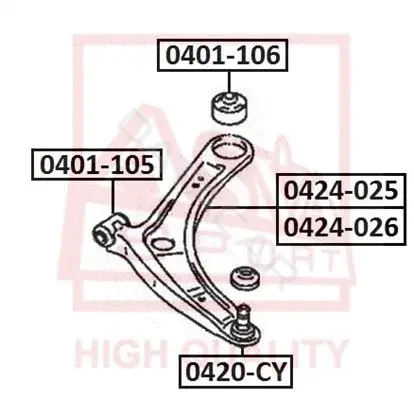 Сайлентблок рычага ASVA 0401-106