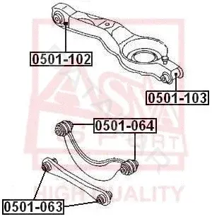 Сайлентблок рычага ASVA 0501-102