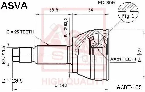 Шрус ASVA FD-809