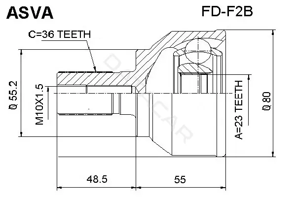 Шрус ASVA FD-F2B