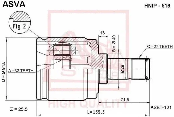 Шрус ASVA HNIP-516