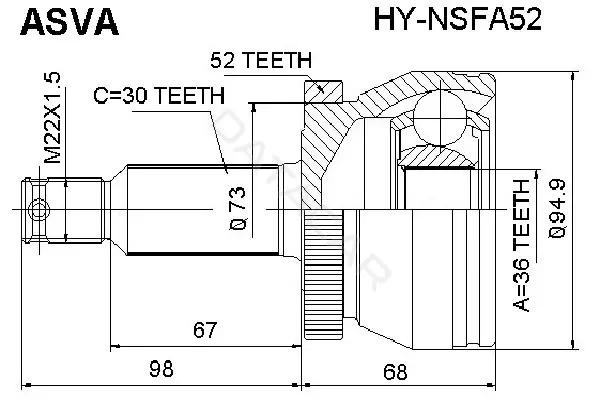 Шрус ASVA HY-NSFA52