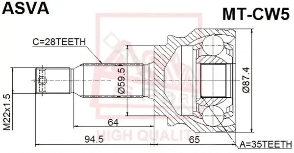 Шрус ASVA MT-CW5