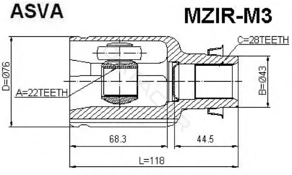 Шрус ASVA MZIR-M3