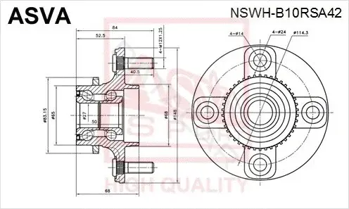 Ступица колеса ASVA NSWH-B10RSA42