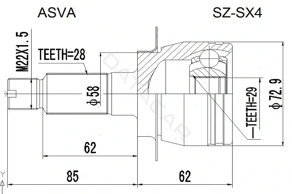 Шрус ASVA SZ-SX4