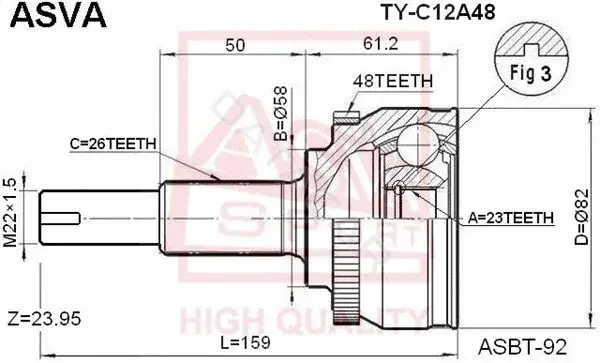Шрус ASVA TY-C12A48