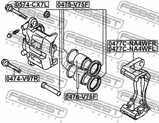 Поршень суппорта FEBEST 0476-V75F