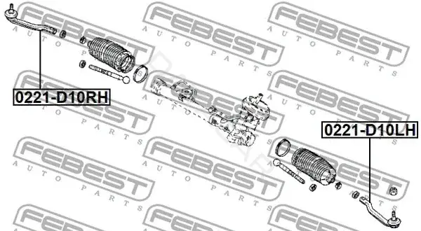 Рулевые наконечники FEBEST 0221-D10RH