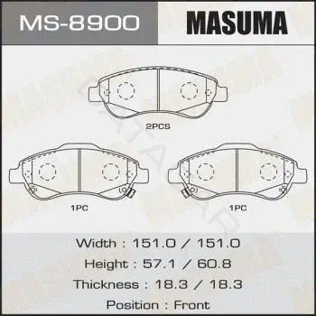 Барабанные колодки MASUMA MS-8900