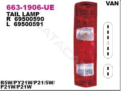 Задние фонари DEPO 663-1906L-UE