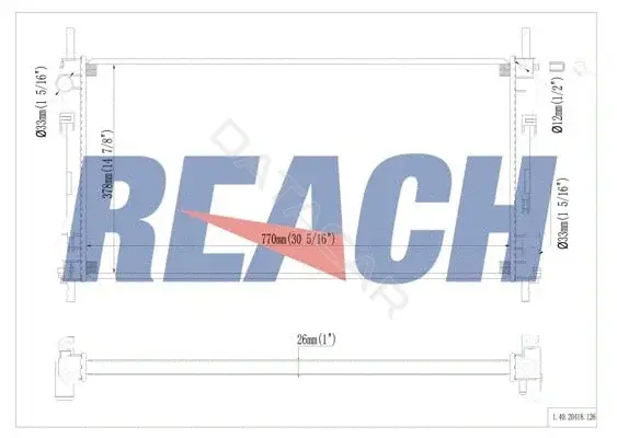 Радиатор охлаждения REACH 1.40.20418.126