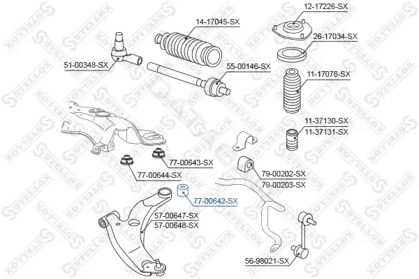 Сайлентблок рычага STELLOX 77-00642-SX