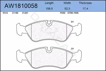 Тормозные колодки AYWIPARTS AW1810058