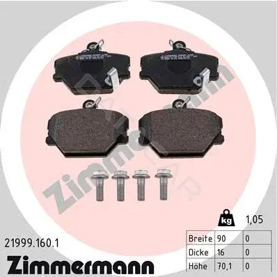 Тормозные колодки ZIMMERMANN 21999.160.1