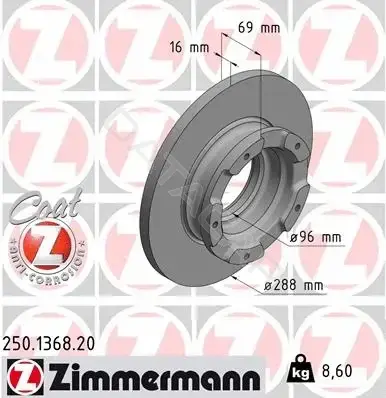 Тормозные диски ZIMMERMANN 250.1368.20