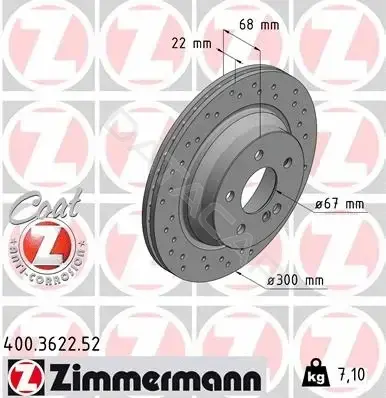 Тормозные диски ZIMMERMANN 400.3622.52