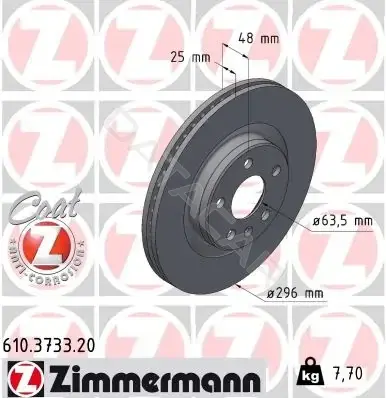 Тормозные диски ZIMMERMANN 610.3733.20