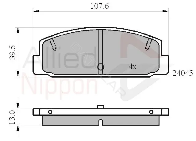 Тормозные колодки ALLIED NIPPON ADB0819