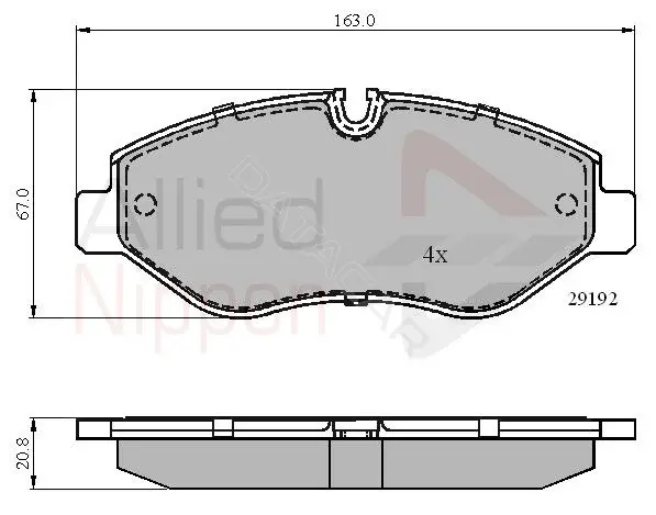 Тормозные колодки ALLIED NIPPON ADB01555