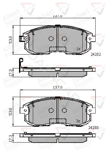 Тормозные колодки ALLIED NIPPON ADB32025