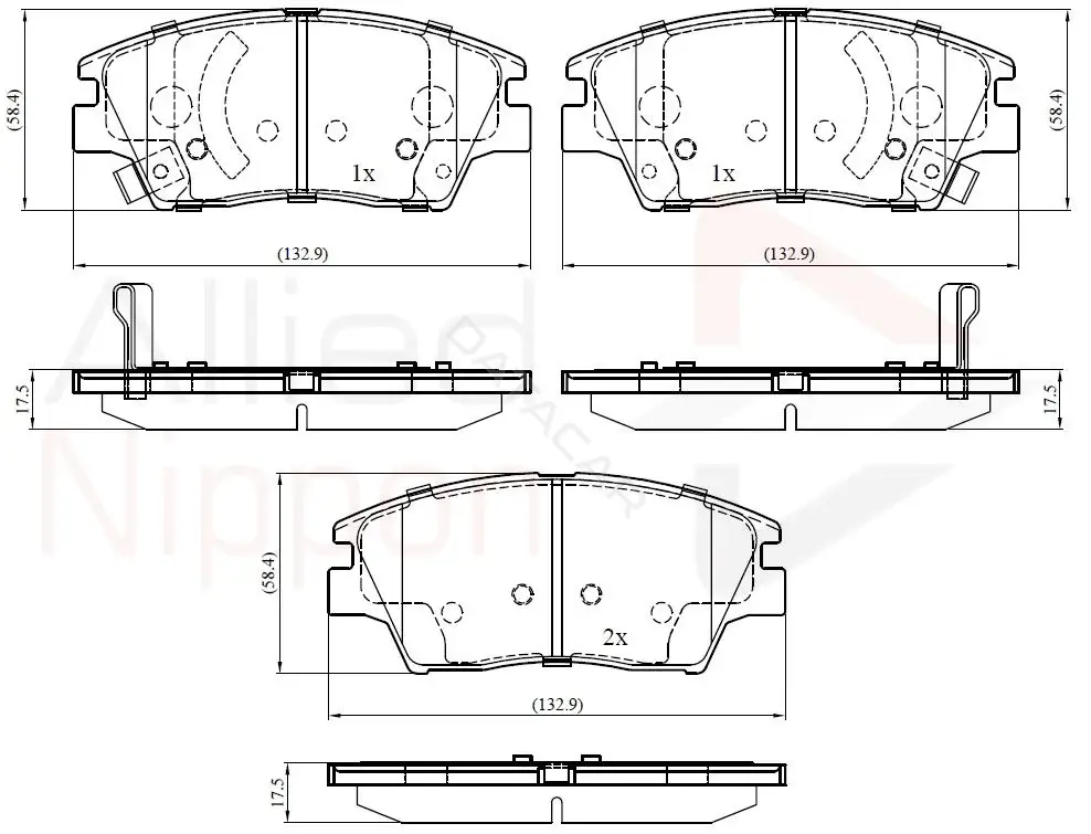 Тормозные колодки ALLIED NIPPON ADB32322