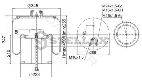 Пневмоподушка STELLOX 90-49111-SX