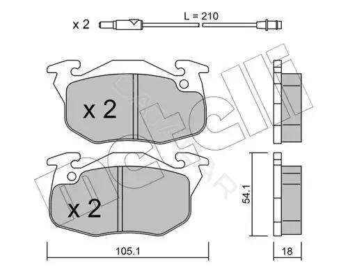 Тормозные колодки METELLI 22-0037-0