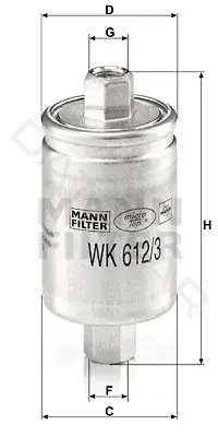 Топливный фильтр MANN WK612/3