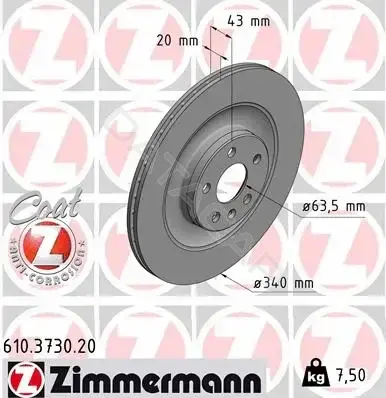 Тормозные диски ZIMMERMANN 610.3730.20