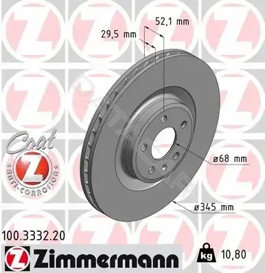 Тормозные диски ZIMMERMANN 100.3332.20