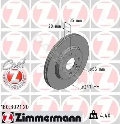 Тормозные диски ZIMMERMANN 180.3021.20