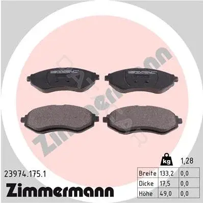 Тормозные колодки ZIMMERMANN 23974.175.1