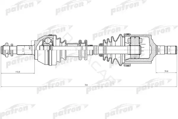 Приводной вал / Полуось PATRON PDS0082