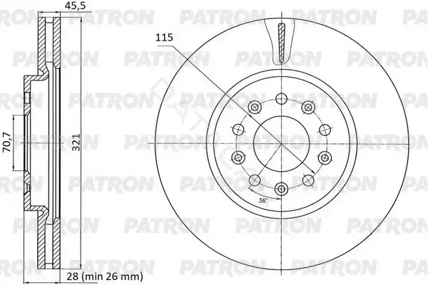 Тормозные диски PATRON PBD1244