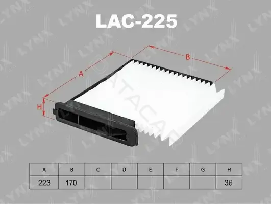 Фильтр салонный LYNXAUTO LAC-225