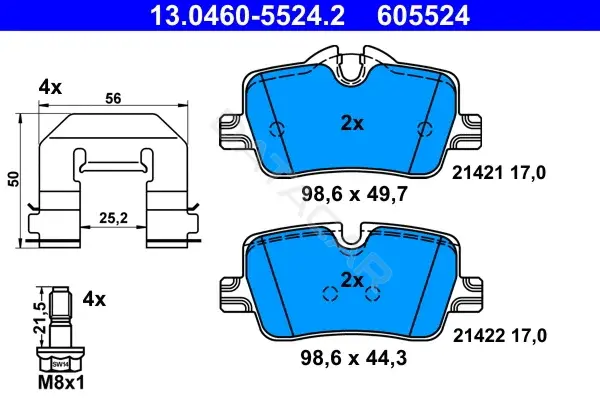 Тормозные колодки ATE 13.0460-5524.2