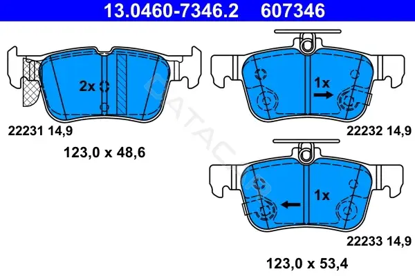 Тормозные колодки ATE 13.0460-7346.2