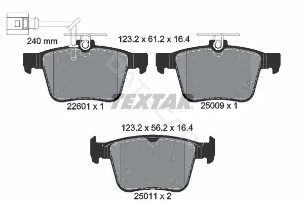 Тормозные колодки TEXTAR 2260101