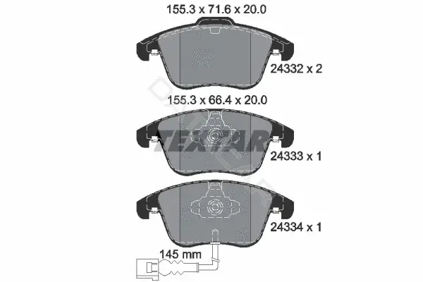Тормозные колодки TEXTAR 2433301