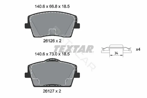 Тормозные колодки TEXTAR 2612601